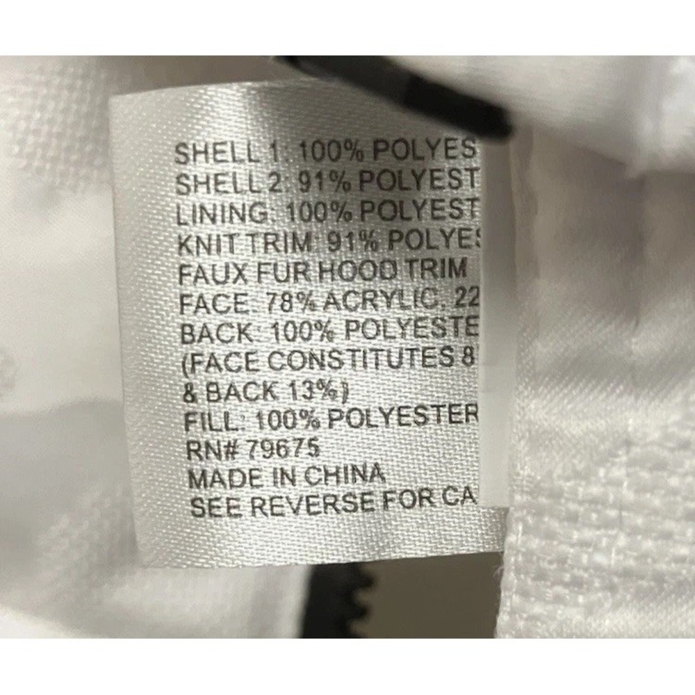 Michael Kors Puffer Jacket Detachable Hood MK Belt Camo White Faux Fur Trim Logo - Picture 11 of 14
